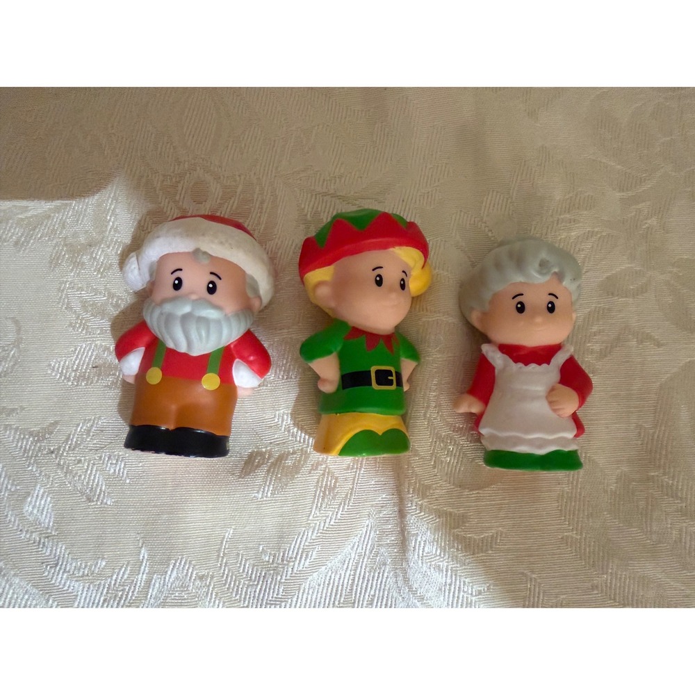 Fisher-Price Little People Christmas Santa Mrs Claus Elf Figures Set 2013 Mattel